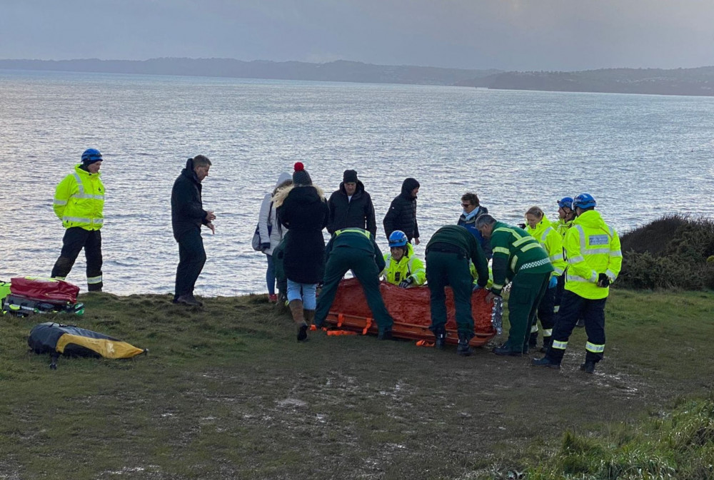 The incident happened on the coast path near the geoneedle at Orcombe Point (Beer Coastguard Rescue Team)