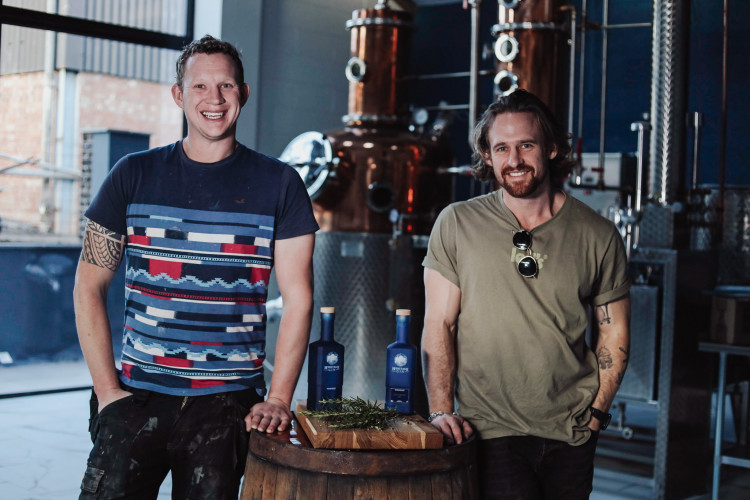 School friends Luke Weetman (left) and Richie Bartle first decided to open a distillery six years ago (image supplied)