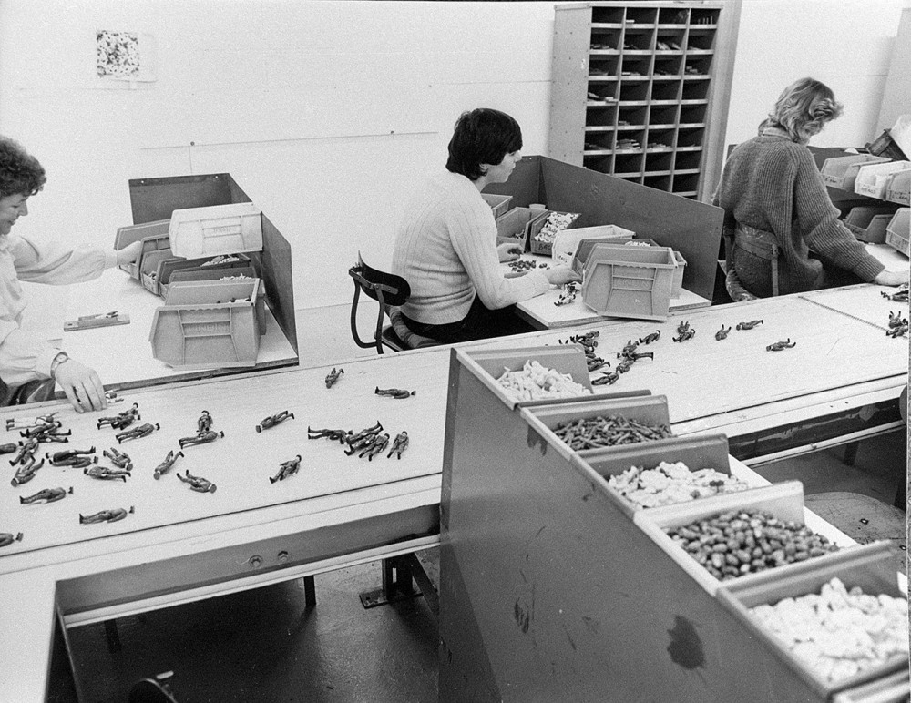The Action Force production line in Coalville in 1982