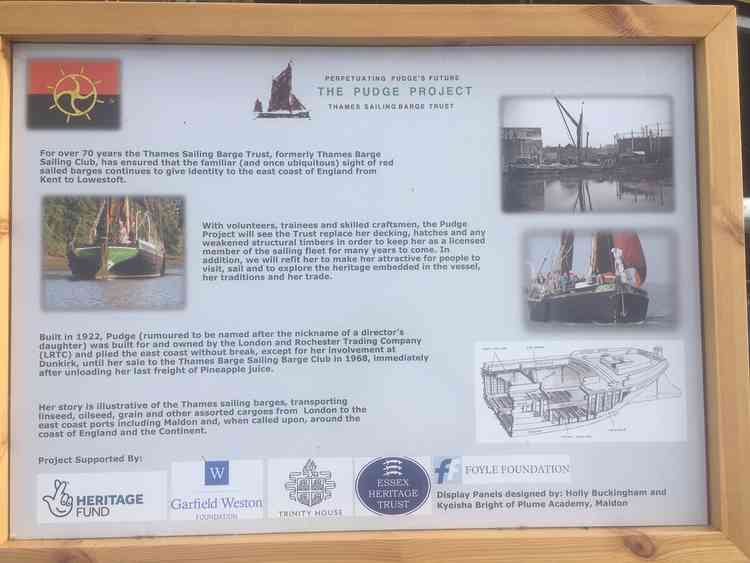 One of the visitor panels at the new viewing point at Fullbridge Quay