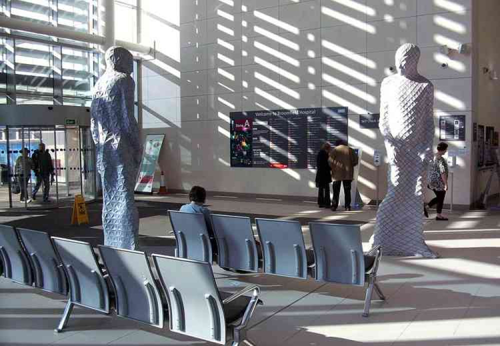 The reception area at Broomfield Hospital, Chelmsford