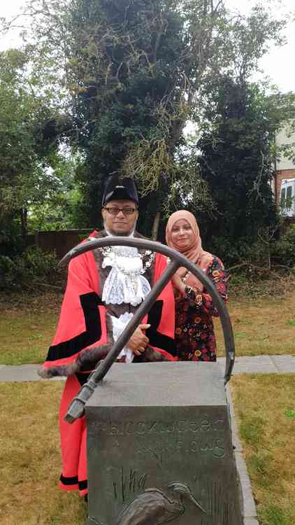 Mayor Jhual Abdul Hafiz and his wife Shamema Begum