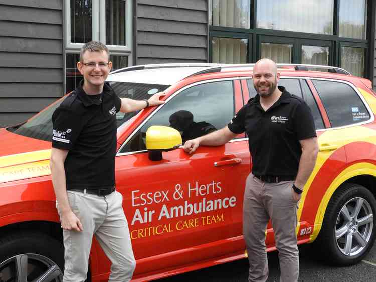 EHAAT patient liason managers Tony Stone (left) and Adam Carr with one of the service's rapid response cars