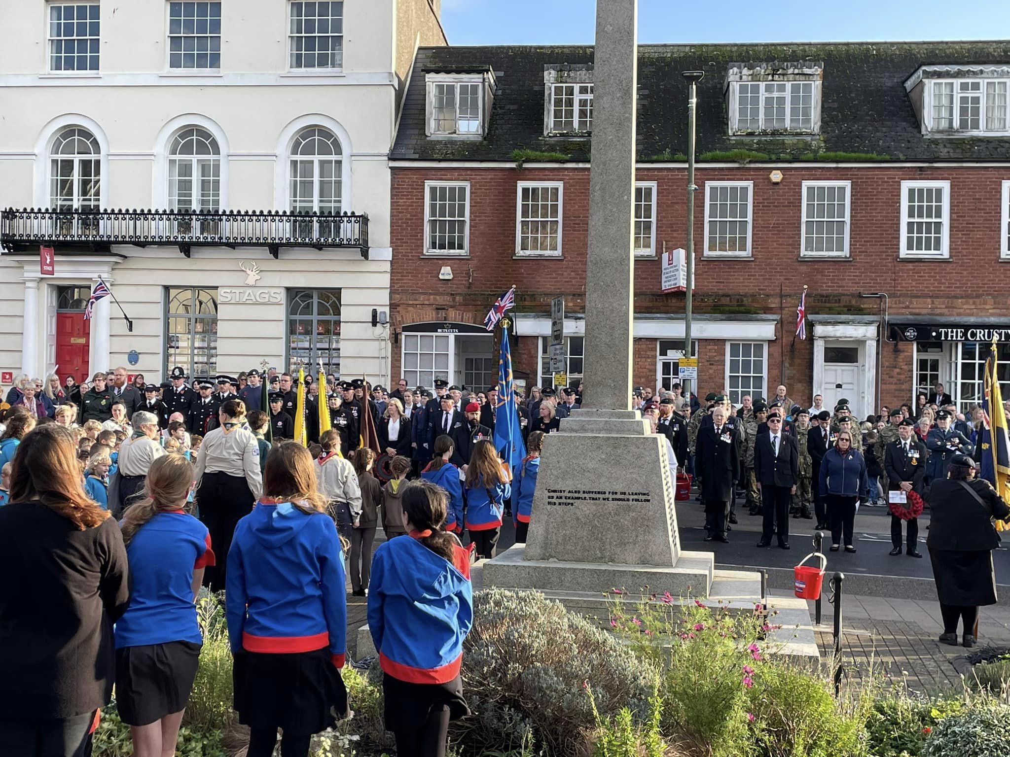 The crowd assembled outside St. Paul's Church (Credit: Honiton British Legion)