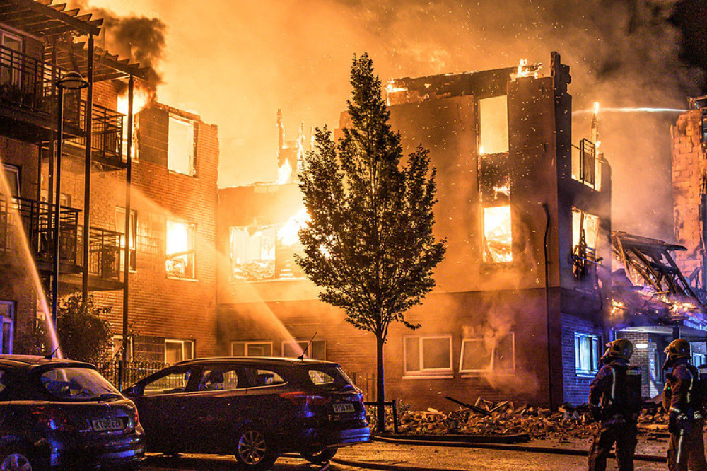 The fire at the Beechmere residential home (Cheshire Fire & Rescue Service).