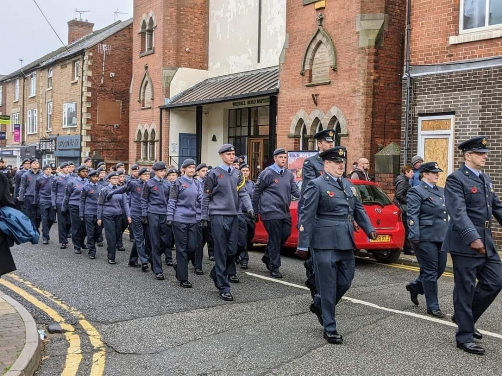 There was a huge turnout in Hucknall for the Remembrance Sunday parade and service yesterday. Photo courtesy of Hucknall Rotary Club.