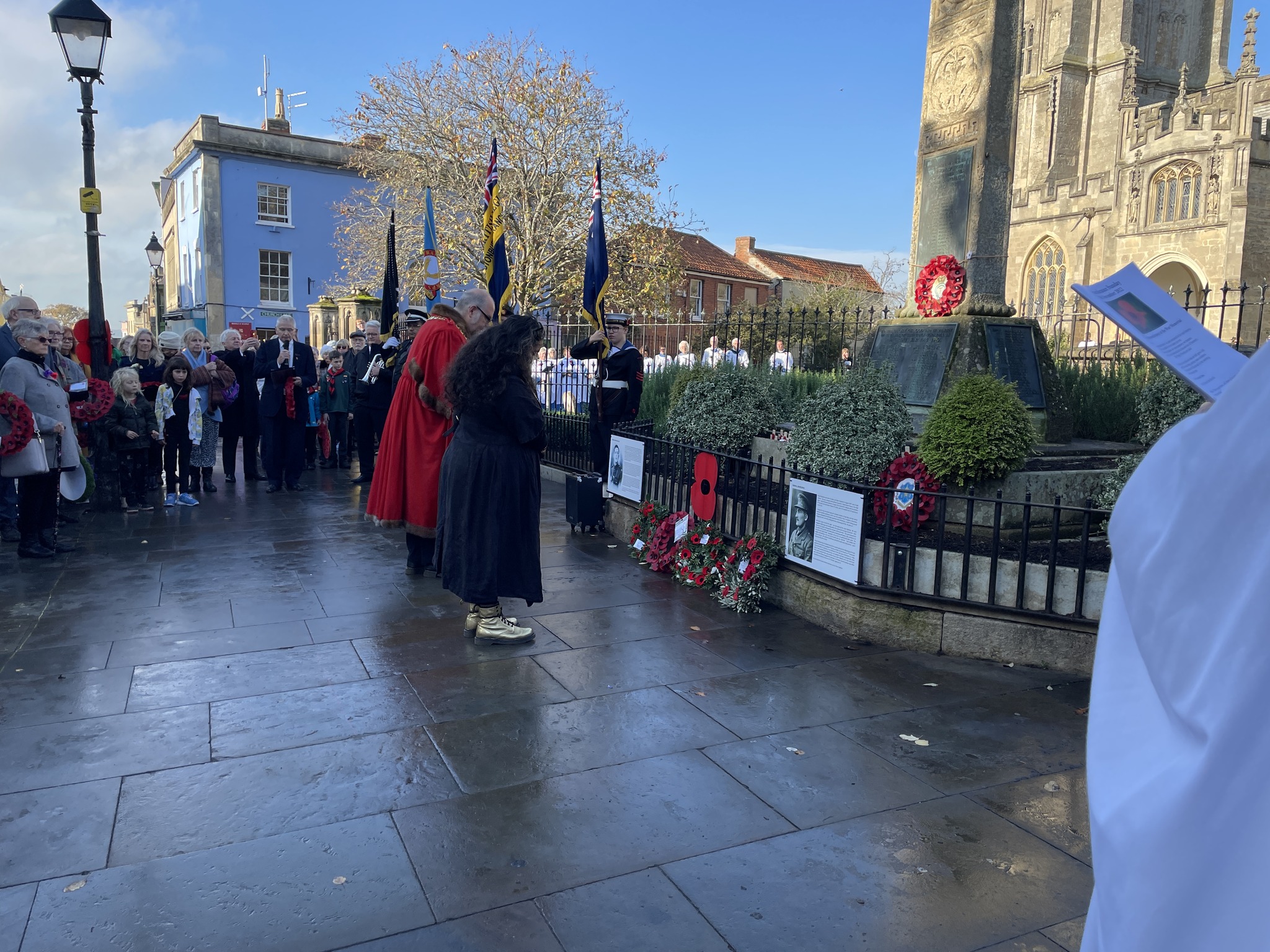 Wreath-laying in Glastonbury 