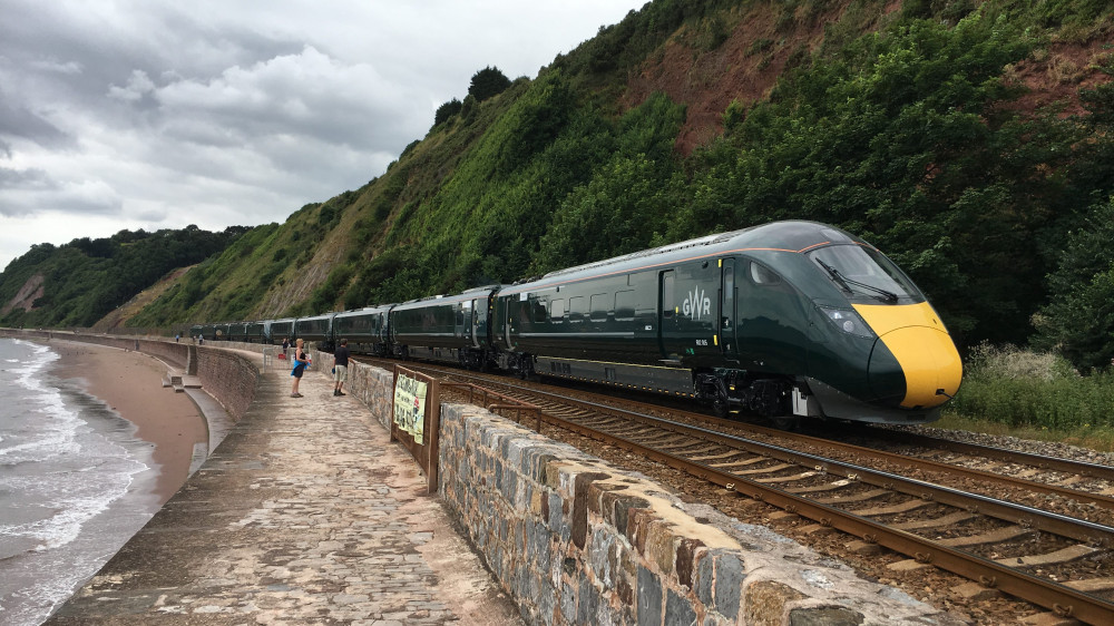 A GWR train passes along the stretch of railway between Holcombe and Teignmouth (Network Rail)