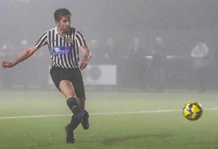  Ross Wall (after 88 minutes) controlled the ball before sublimely stroking the ball home to make it 4-1 (Picture by Alan Edmonds).