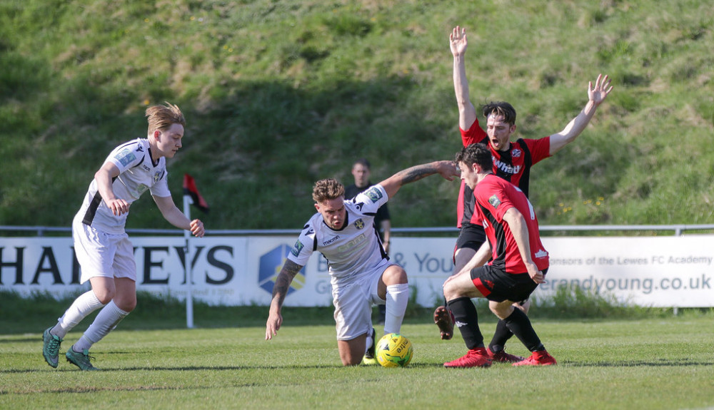 Kingstonian lost their second away game of the week against Bishop's Stortford. Photo: James Boyes.