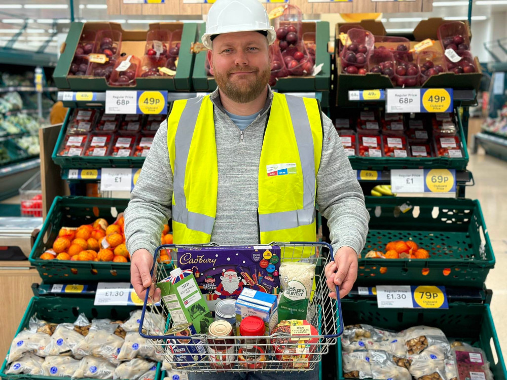 Managing director of Construction Linx, Gareth Williams - at a local supermarket (Crewe Nub News).