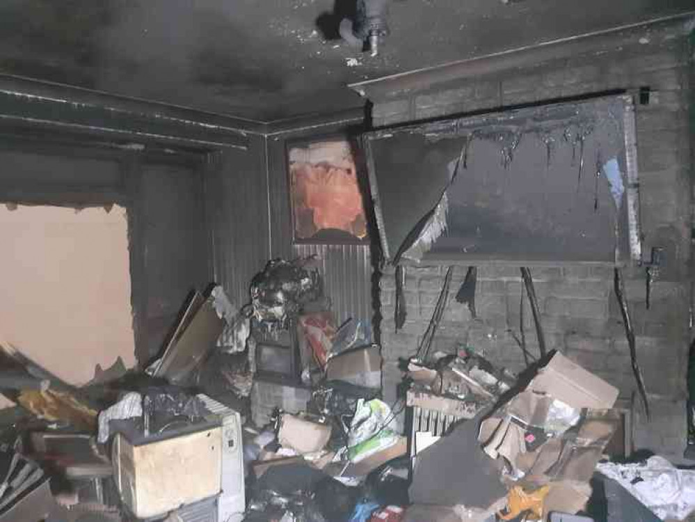 Damage to the lounge of the house in Heybridge, Maldon