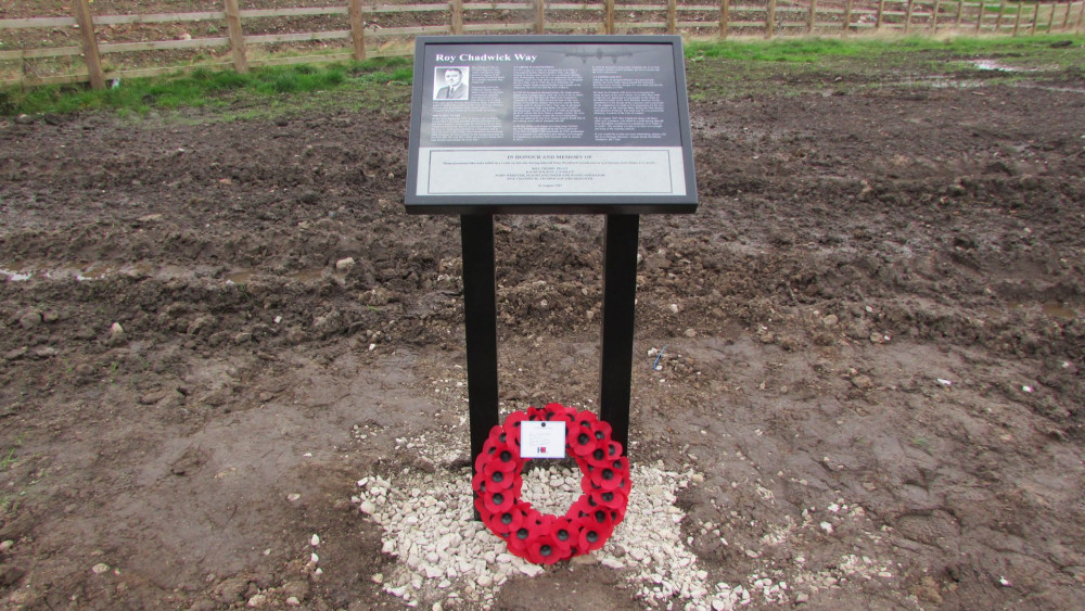 A Remembrance Day ceremony was held beside the new £53m Poynton Relief Road – which is to be called Roy Chadwick Way. 