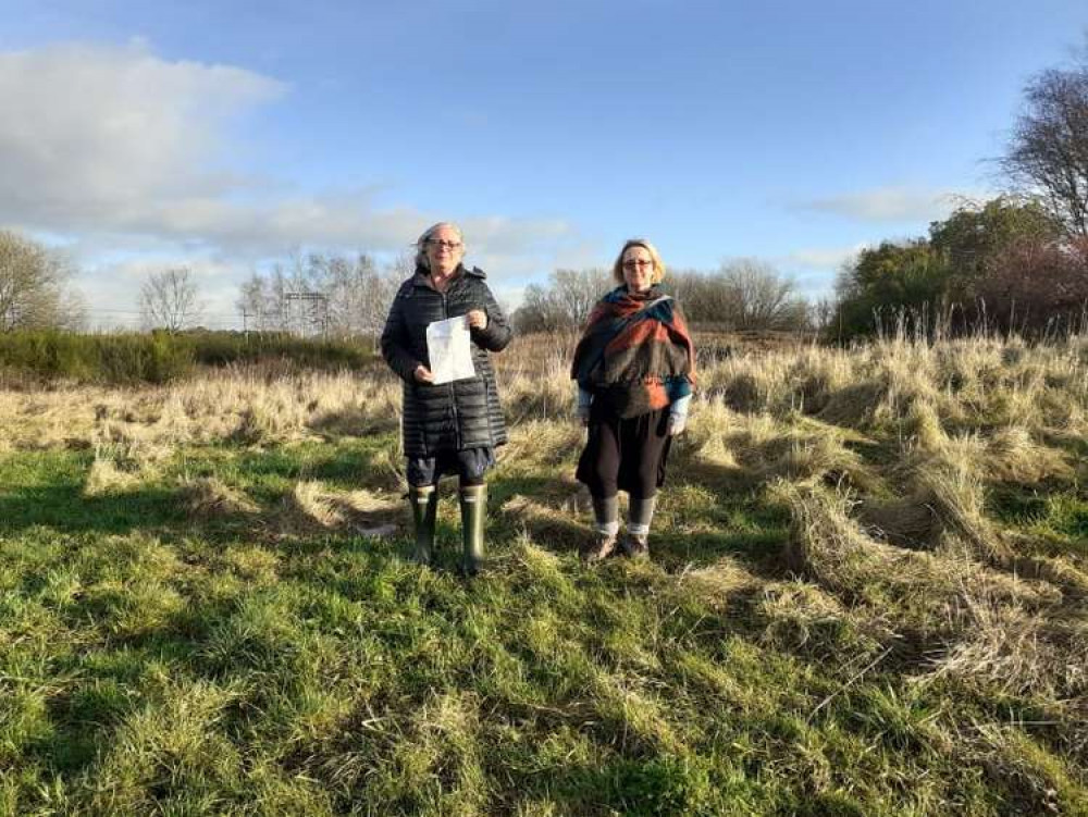 Sue Helliwell with fellow campaigner, Jo Dale.