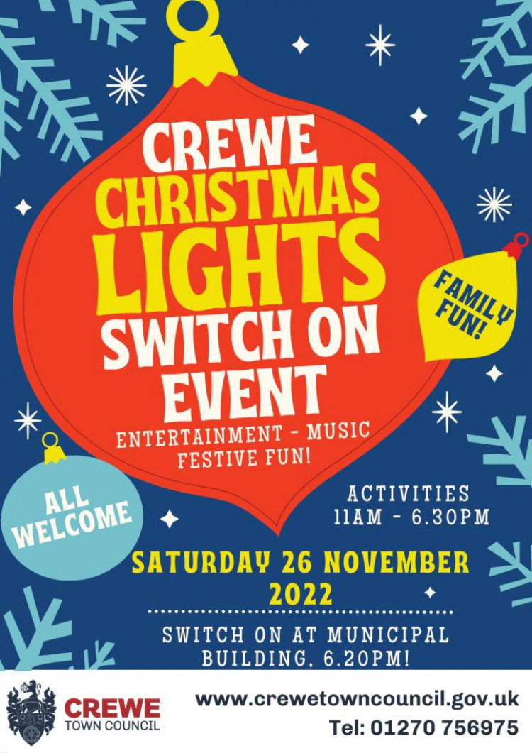 Crewe's 2022 'community' Christmas Light Switch On schedule