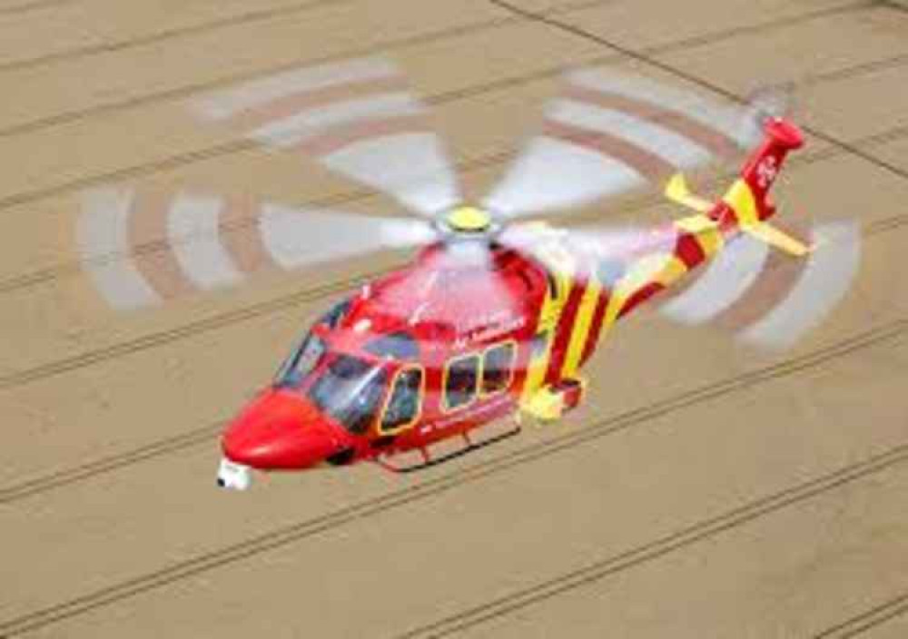 The air ambulance was seen circling Fullbridge this morning