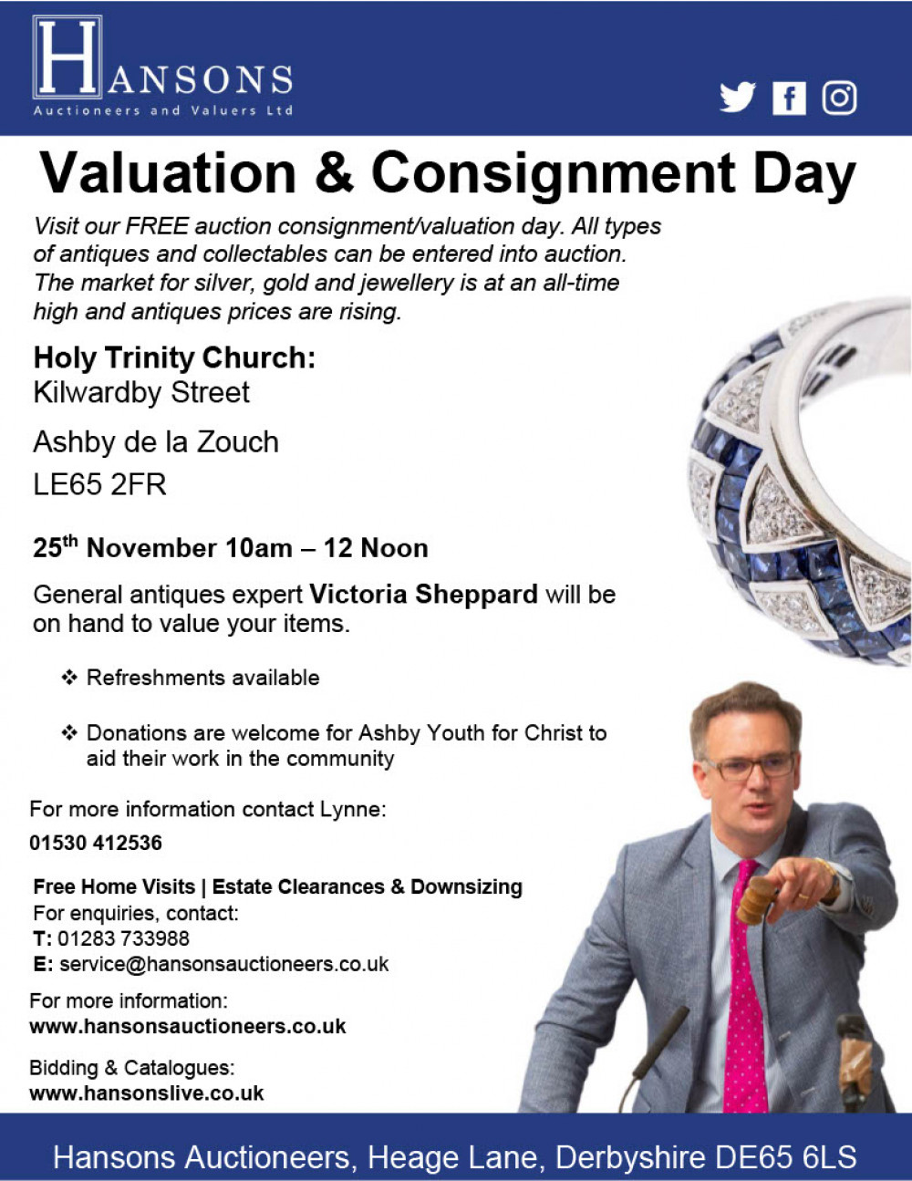 The Hansons Valuation Event is at Holy Trinity Church, Ashby de la Zouch