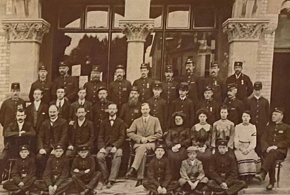 Staff at the old post office (later Just-a-Pound) on The Parade, Exmouth in 1893