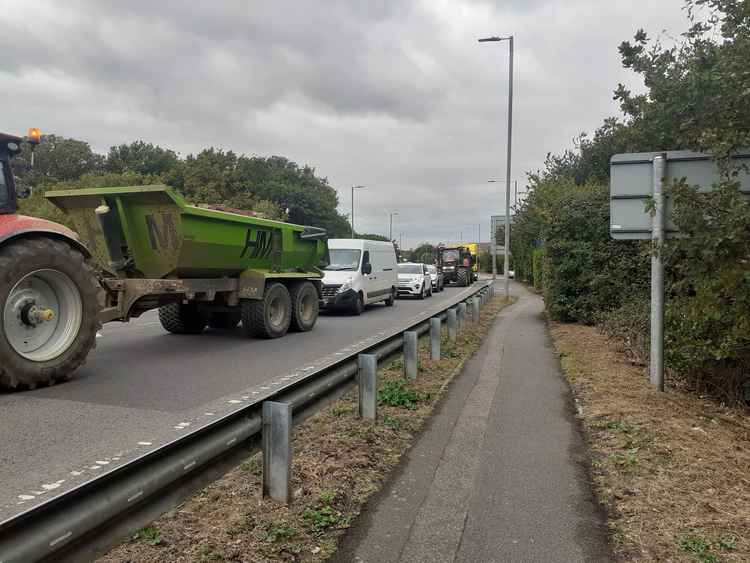 Traffic stretching back to Heybridge from the A414 rondabout