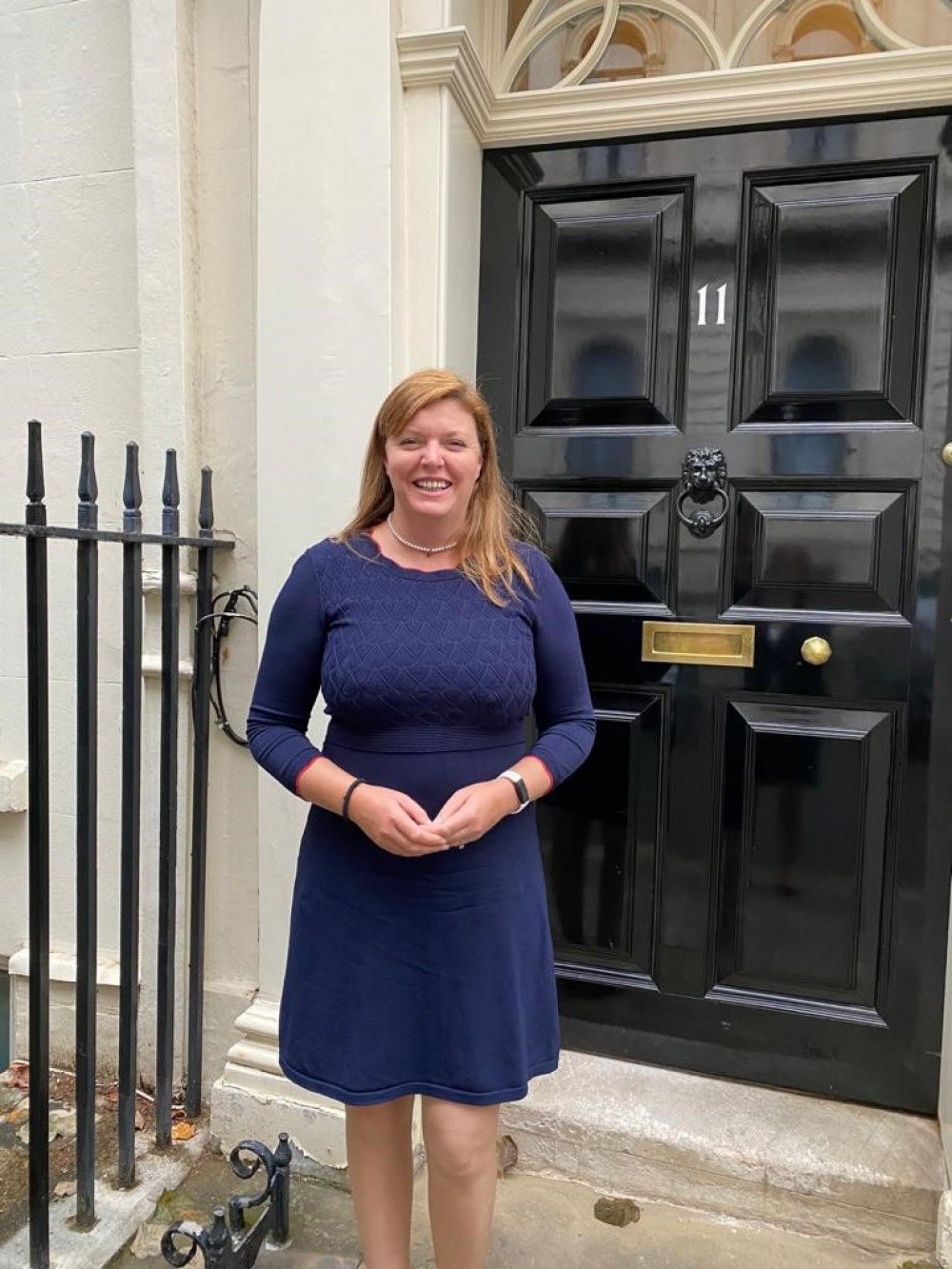 Cherilyn Mackrory outside Number 11 Downing Street