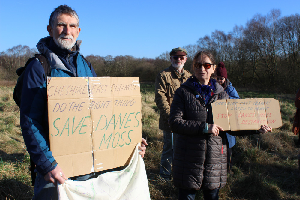 Dr Speed (left) at the affected site earlier this year. (Image - Alexander Greensmith / Congleton Nub News)