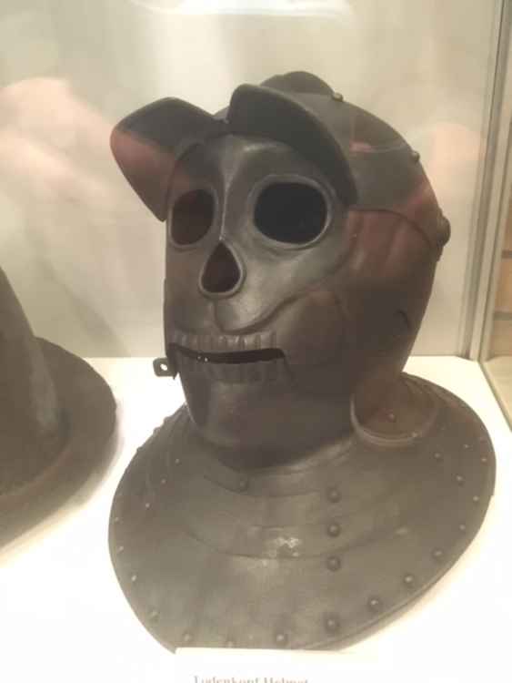 One of the scarier helmets on display