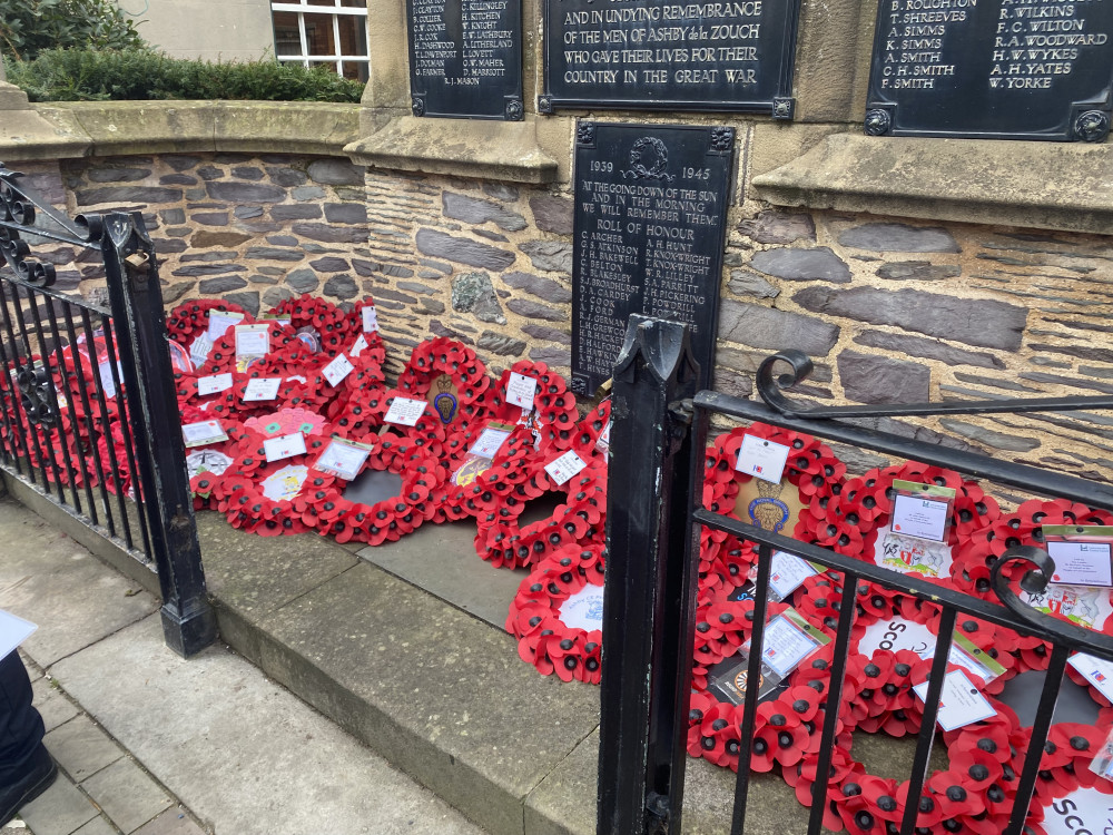 Wreaths were laid at the War Memorial in Ashby last week. Photo: Ashby Nub News