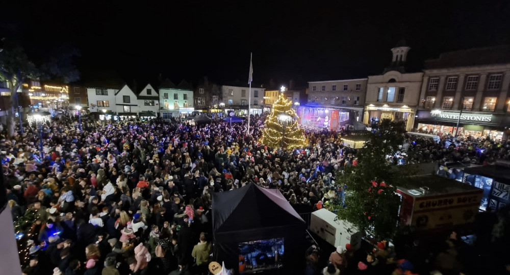 Hitchin's Christmas Lights Switch-On has been hailed as a huge hit. PICTURE: The view from Fabio's Gelato's first floor window. CREDIT: Fabio Vincenti/Fabio's Gelato