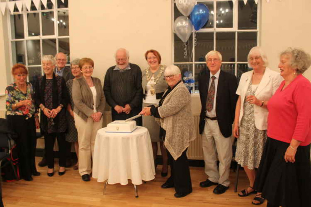 Margaret Day cutting the cake at The Maldon Society's 60th anniversary celebrations in October, 2017.