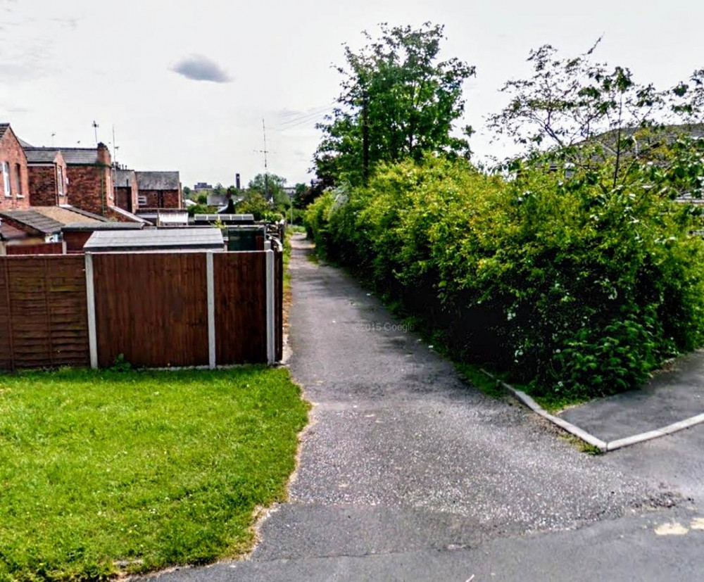 A 21-year-old man was walking along an alleyway behind Middlewich Street towards McColls when a man approached him - believed to have been armed with a small knife (Google). 