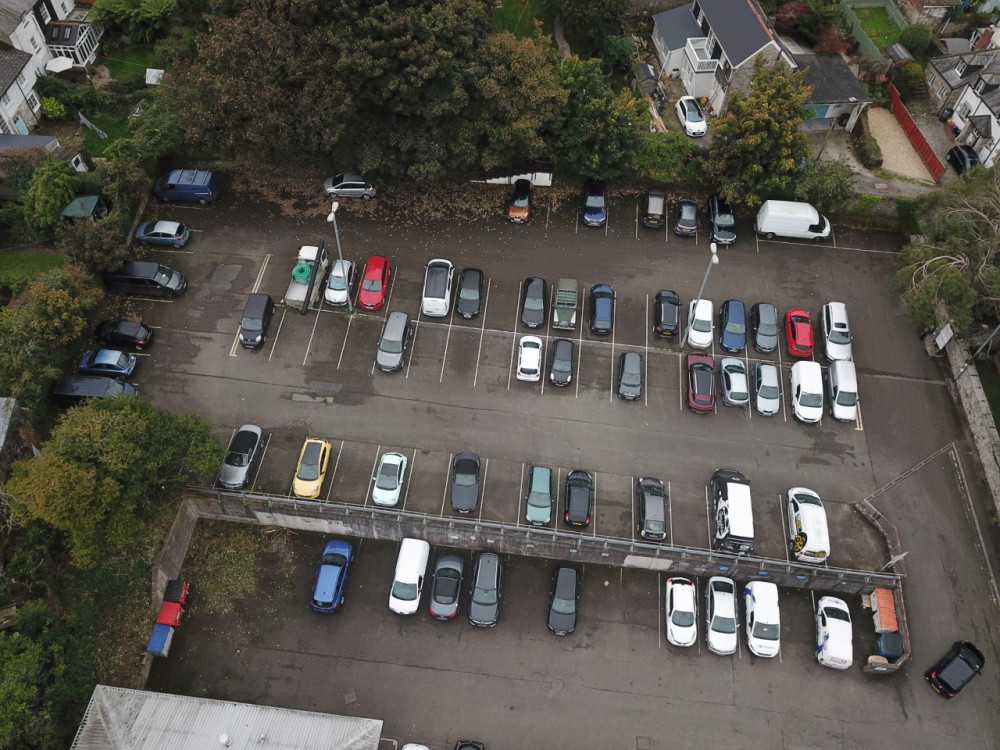 Commercial Road car park, Penryn, where Cornwall Council had applied for planning permission to place six one-bedroom units for homeless people 