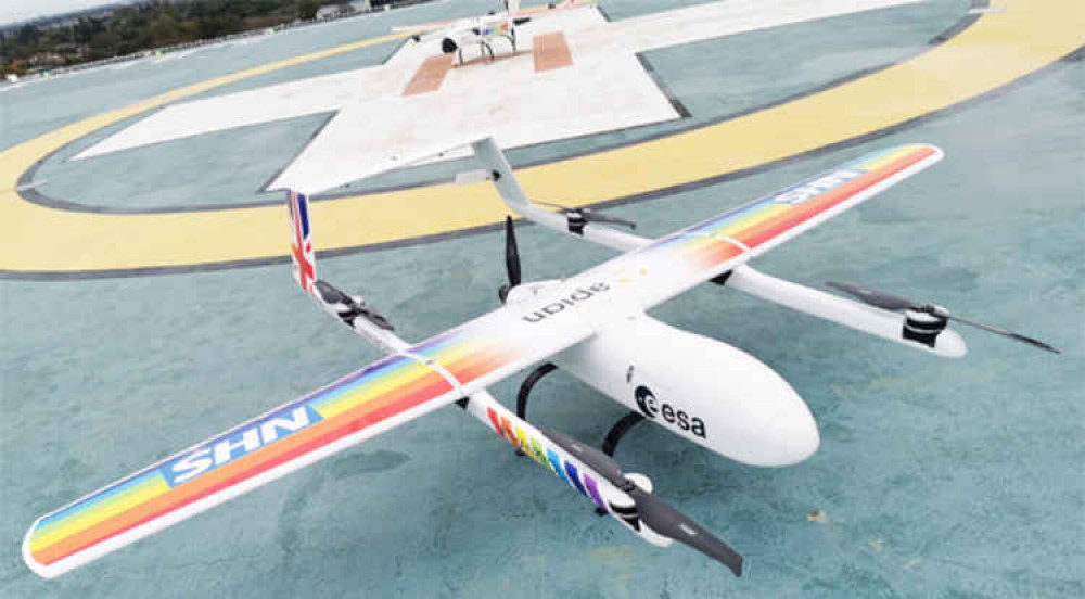 The drone will be used around the hospital's grounds at first