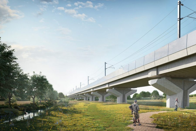 Designs for the viaduct were first released by HS2 in July 2022 (Image via HS2)