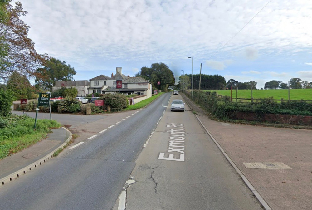 The lorry was near the Toby Carvery on the A376 Exmouth Road (Google Maps)