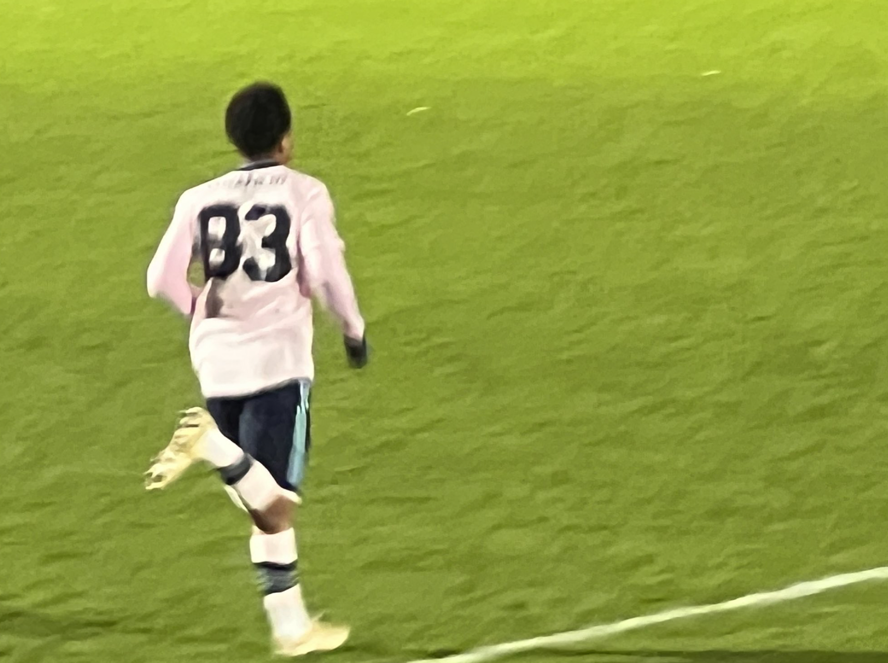 Player Ratings: Stevenage - Arsenal U21s. PICTURE: Arsenal starlet Ethan Nwaneri enters the field at Stevenage. CREDIT: @laythy29 