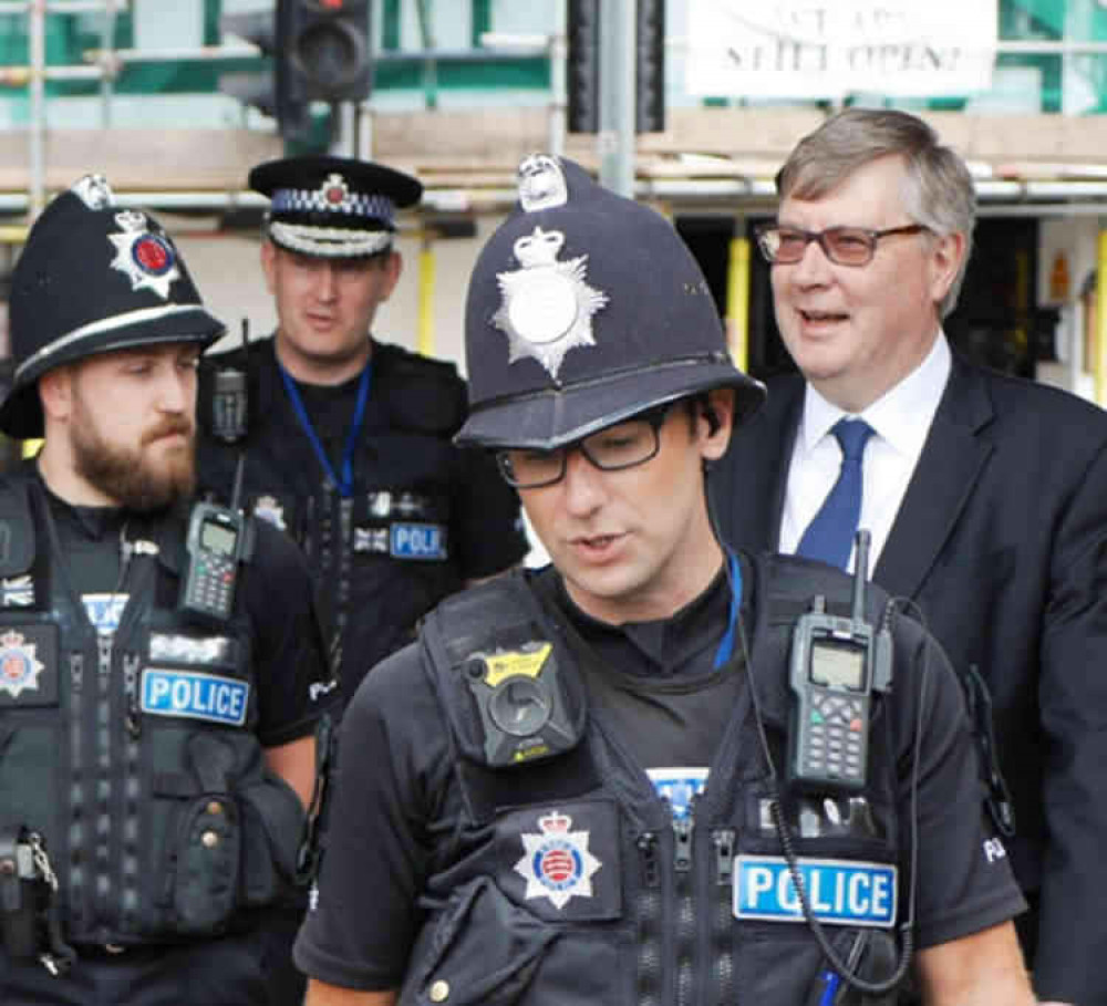 Roger Hirst (far right) with Essex Police officers