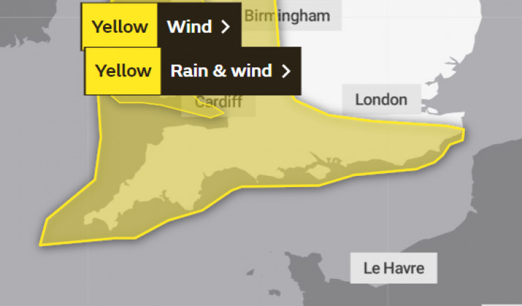 The Yellow Weather Warning (Credit: The Met Office)
