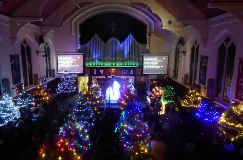 The beautiful trees at Wesley Place Methodist Church in Alsager  