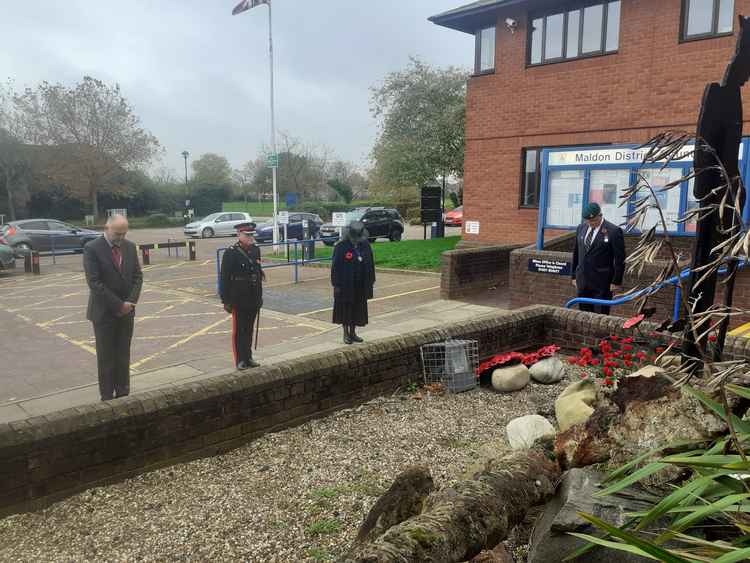 The wreath-laying service at Maldon District Council's offices