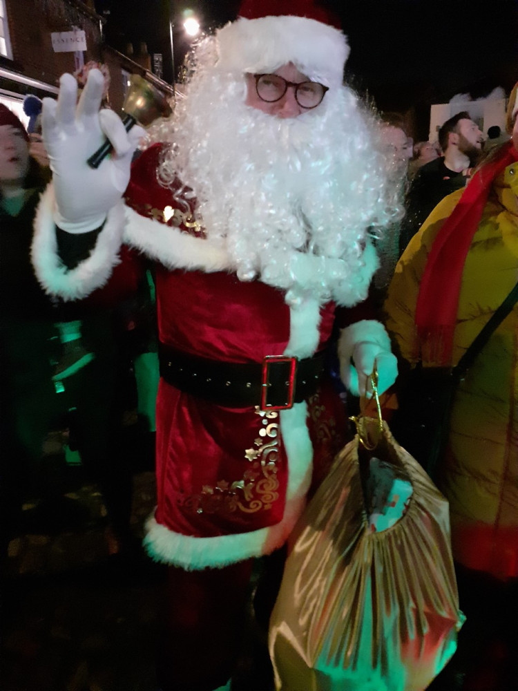 Santa made an appearance at tonight's Christmas lights switch-on 