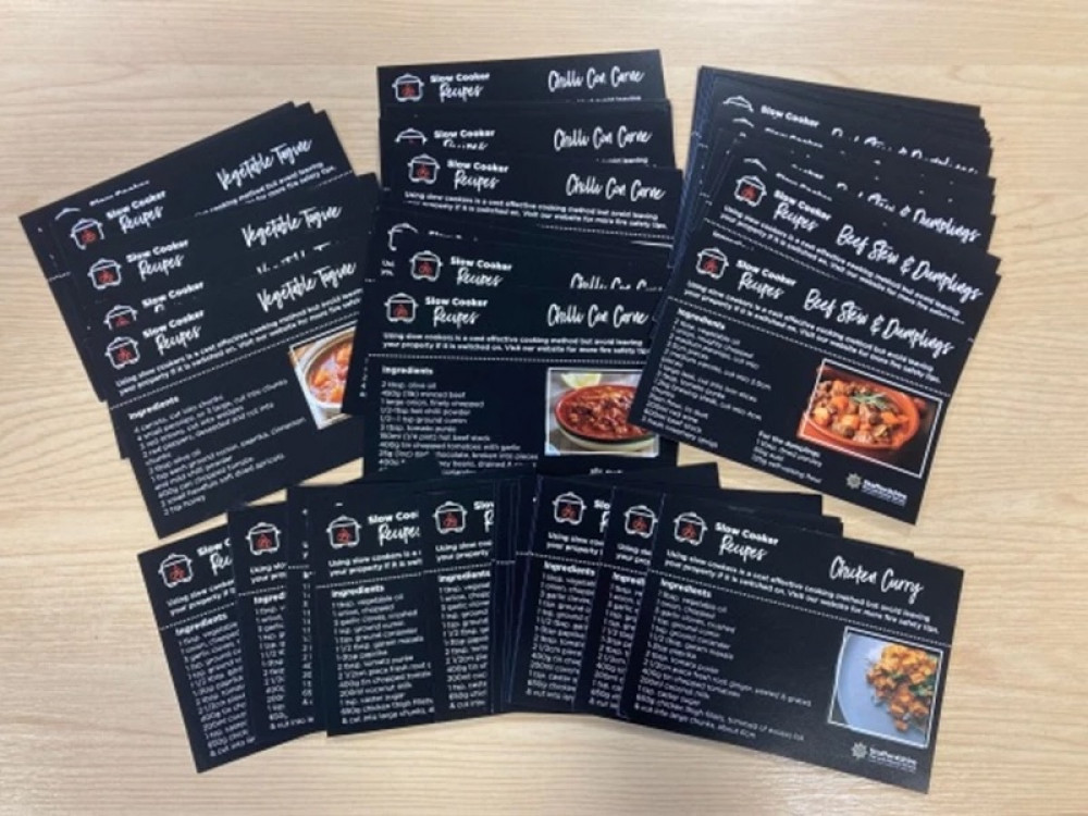 Recipe cards provided by Staffordshire Fire and Rescue Service