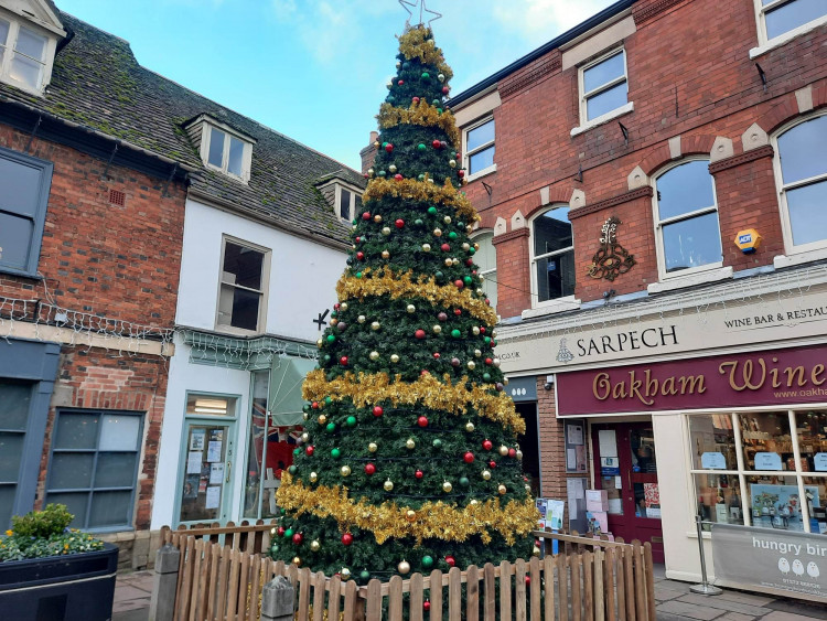 Oakham Christmas tree by the Market Place