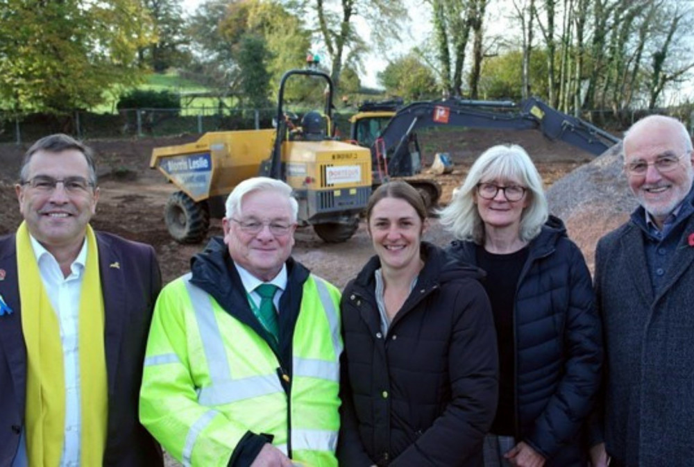 L to R: Cllr Martin Wrigley, Philip Sanders, Yvette Elliott, Jo Reece, Cllr John Nutley (TDC)