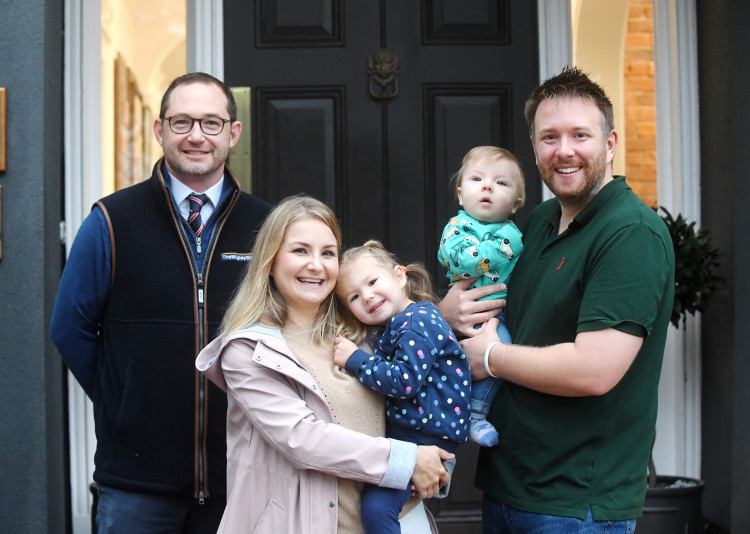 (From left) James Davies, Chief Executive of The Wigley Group, Katie Blay, daughter Izzy, son Alex and Matt Blay