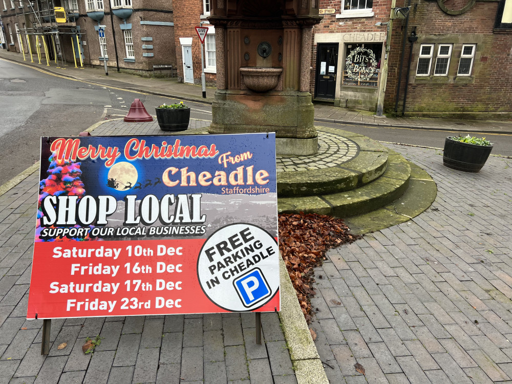 (Free parking advertised in Cheadle)