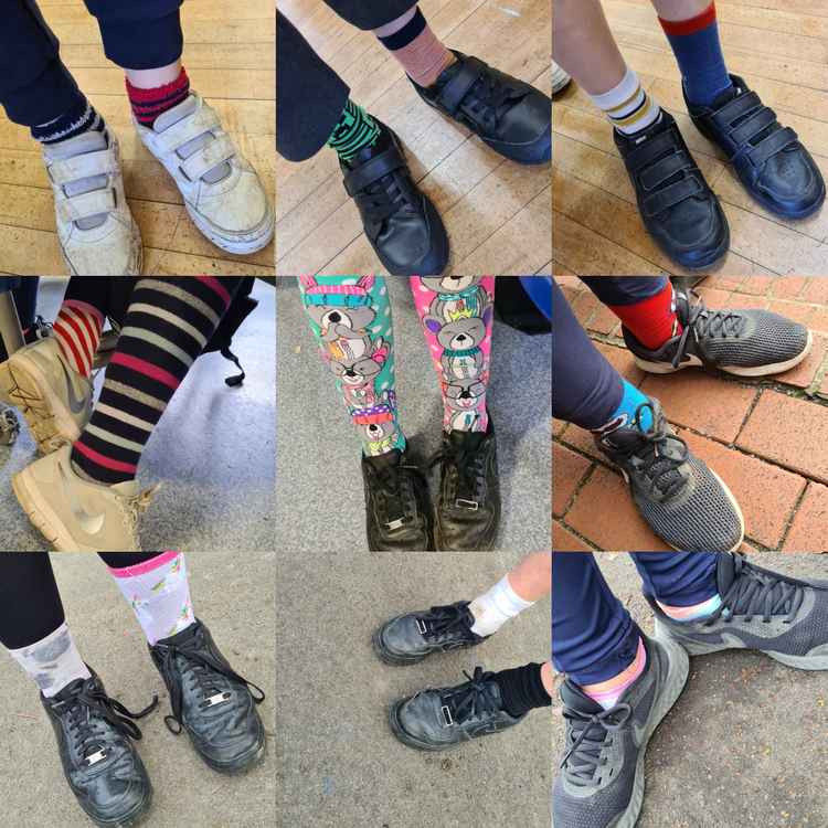 Some of the odd socks at Plume Academy, Maldon