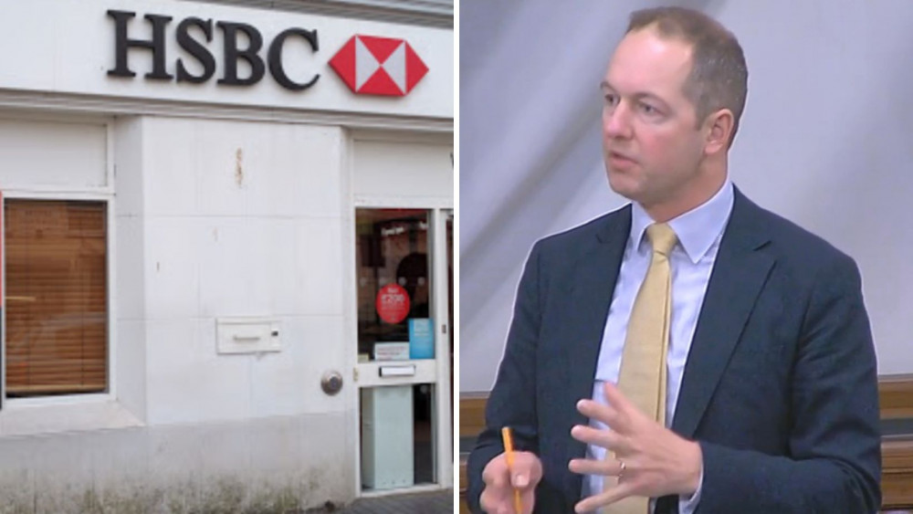 Honiton HSBC is set to close (Credit: Google Maps) R: Richard Foord MP (Credit: Richard Foord MP)