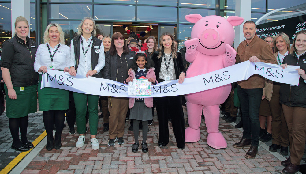 Upton Priory schoolchildren and TV celebrity Paddy McGuinness helped open the new store. 