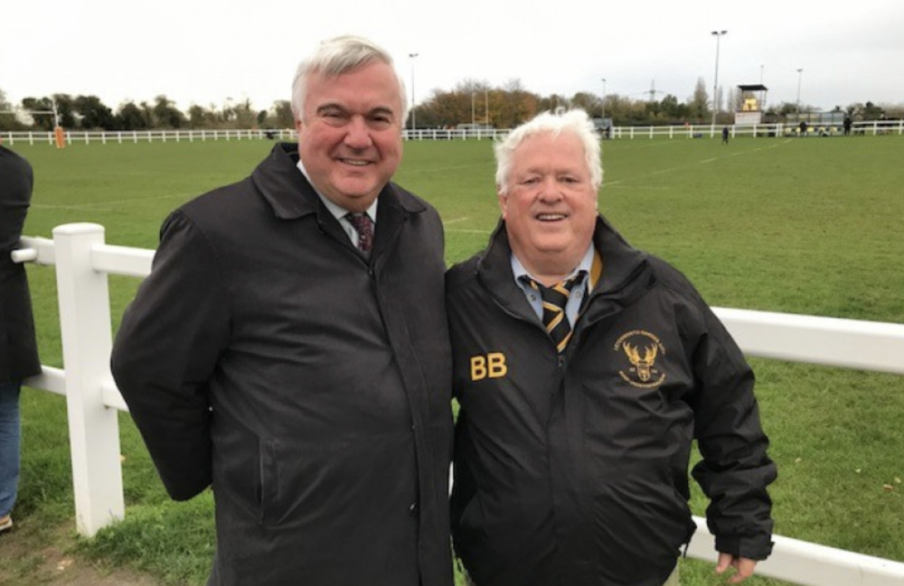 North East Herts MP Sir Oliver Heald was guest of honour at Letchworth Garden City Rugby Club. CREDIT: Sir Oliver Heald website 