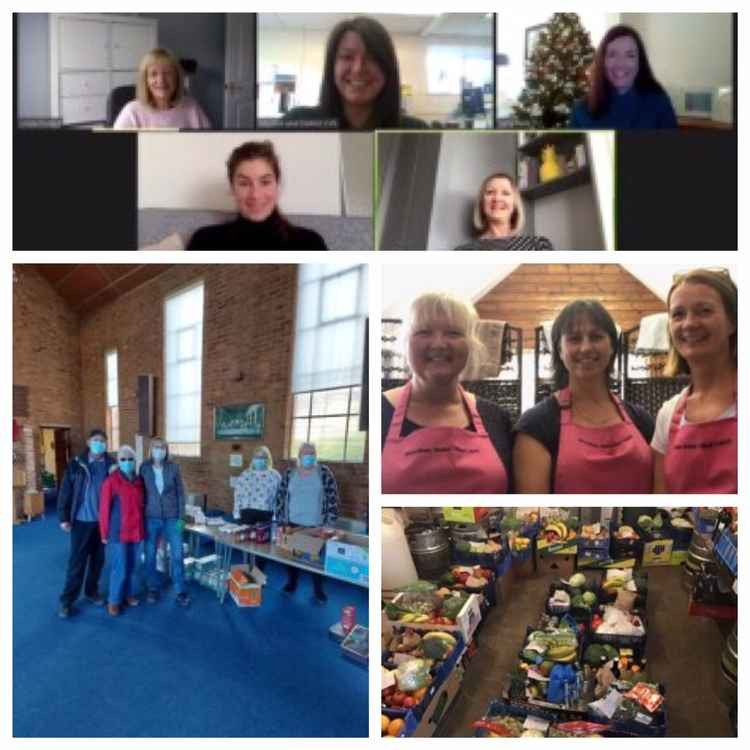 Top, Maldon CDVS staff, left, Gill Luff and The Dengie Food Pantry, right (centre), Woodham Walter Village Lunch team, bottom right, The Bell Public House.